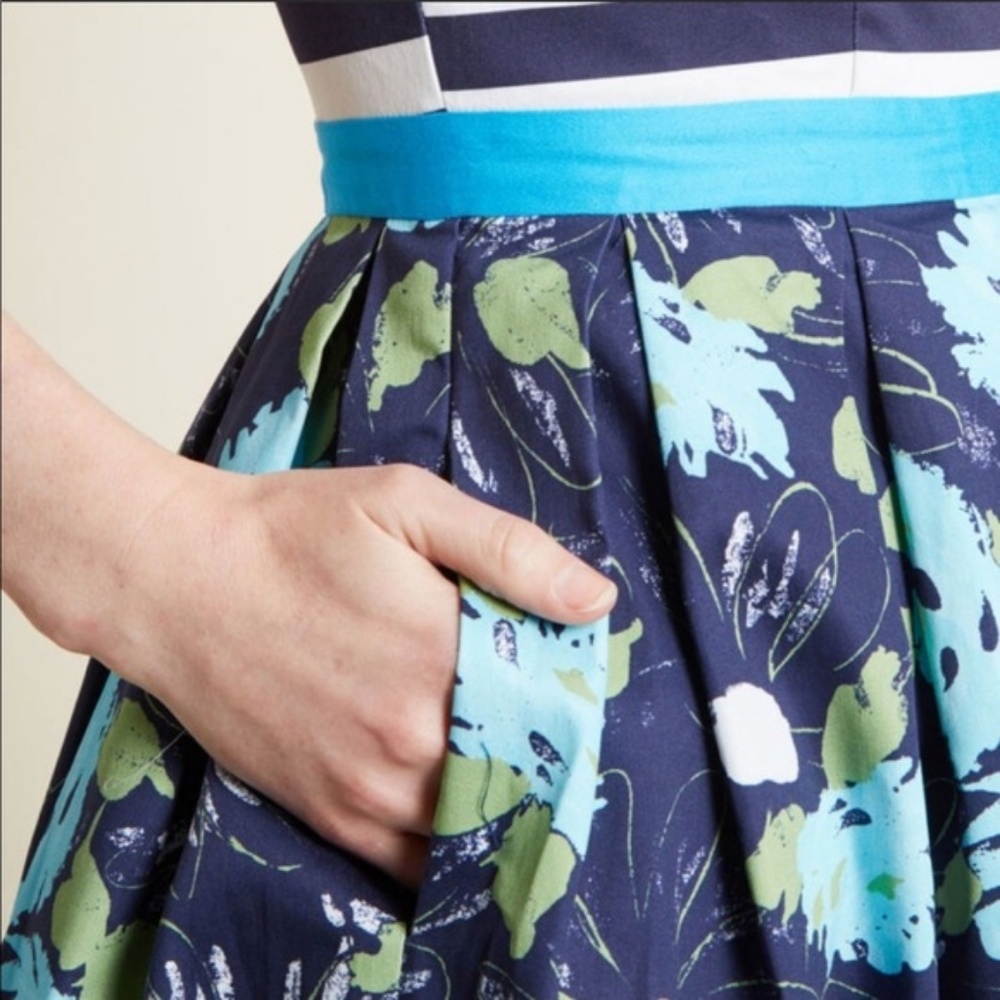 ModCloth Intriguing on Arrival Cotton Twofer Dress - Picture 2 of 3